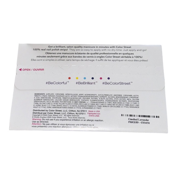 Color Street CANDIED LAVENDER Purple & Holographic Glitter Clear Overlay Set - Picture 4 of 7